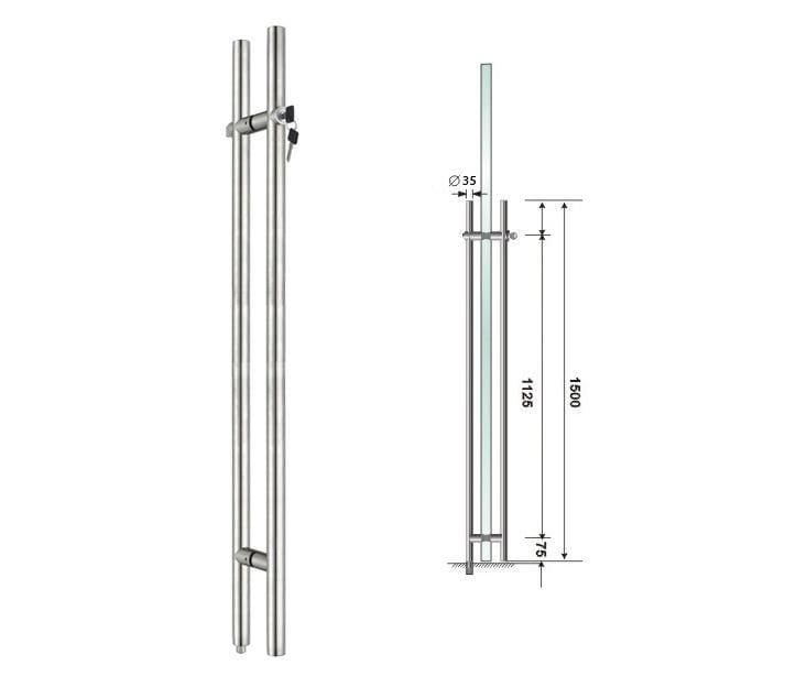 LOCKED PULL HANDLE 35X1500