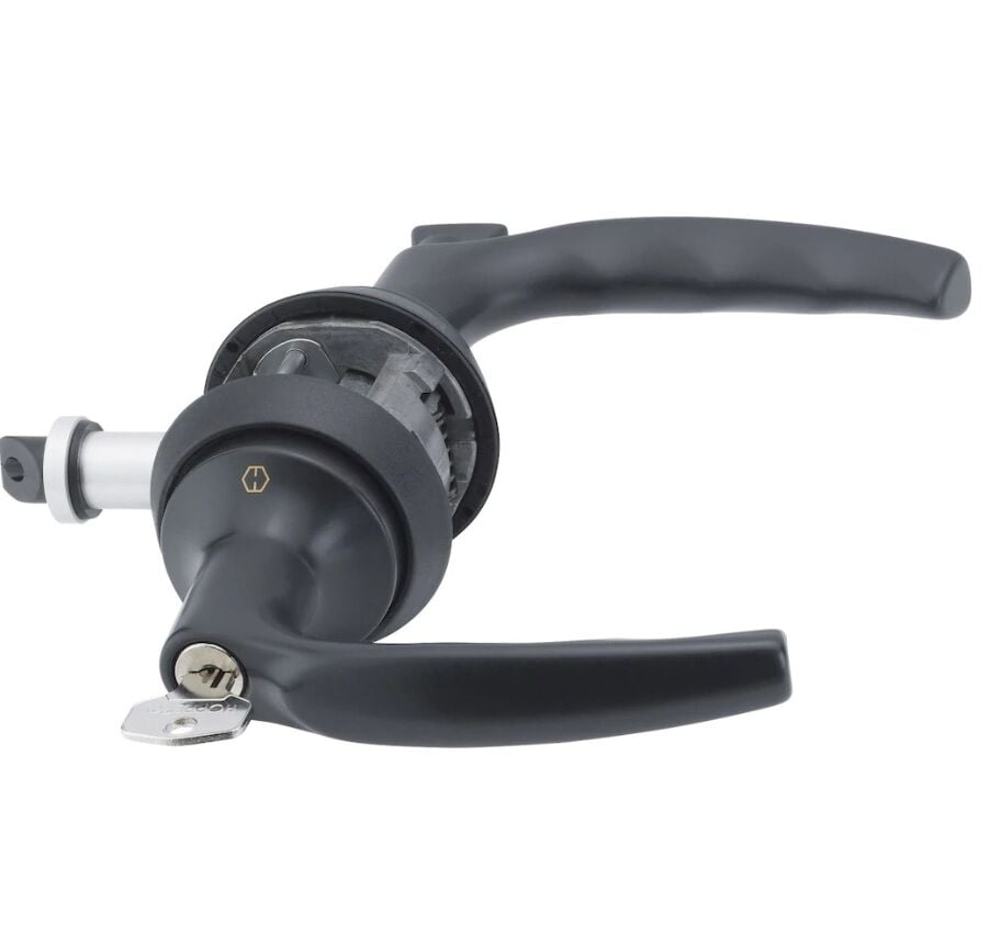 HOPPE CAM KAPI KOLU ÇERÇEVE KANAT SİYAH (K.KARŞILIKLI )